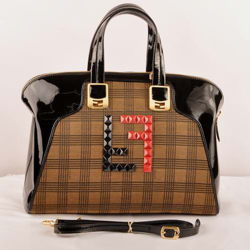 F2537 Fendi Chameleon Bag Pelle con tessuto F2537 nero